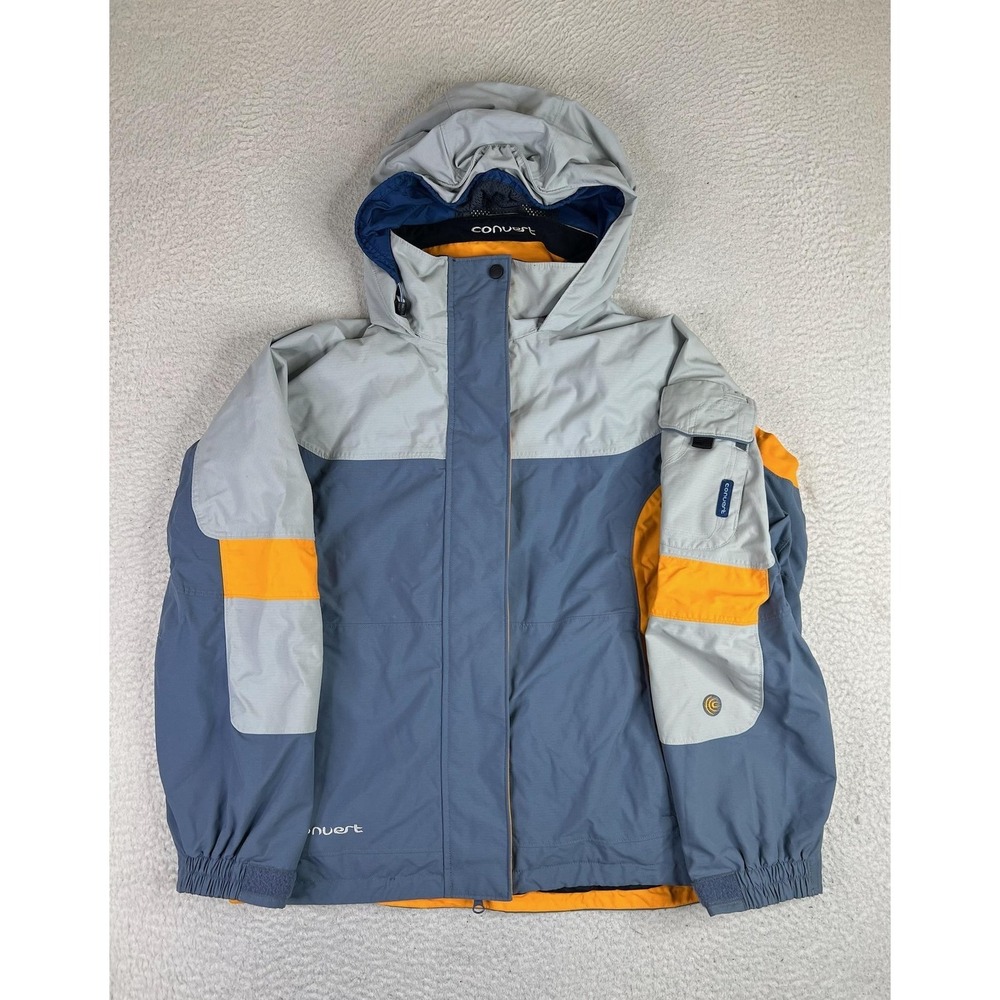 Columbia Convert Omni Tech 3 In 1 Jacket Womens M Gray Orange Ski Snow‎ Hooded
